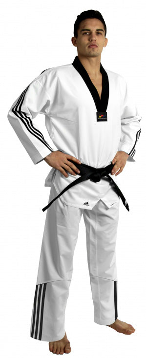 adidas Taekwondo ADIFLEX 2 Uniform, Black V-Neck